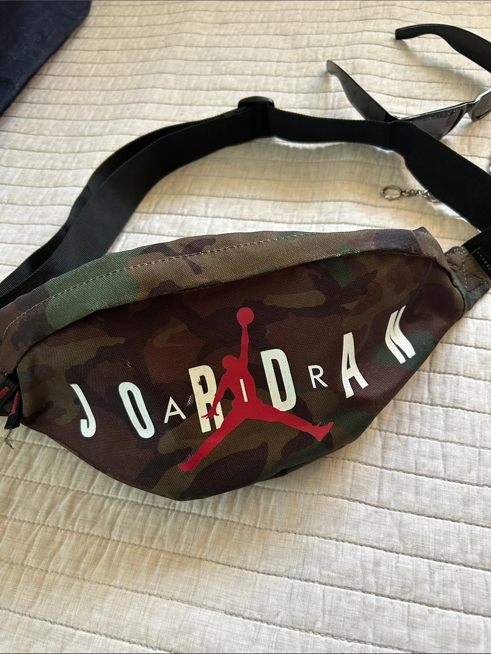 Jordan camo fanny pack, travel, safety streetwear bag unisex
